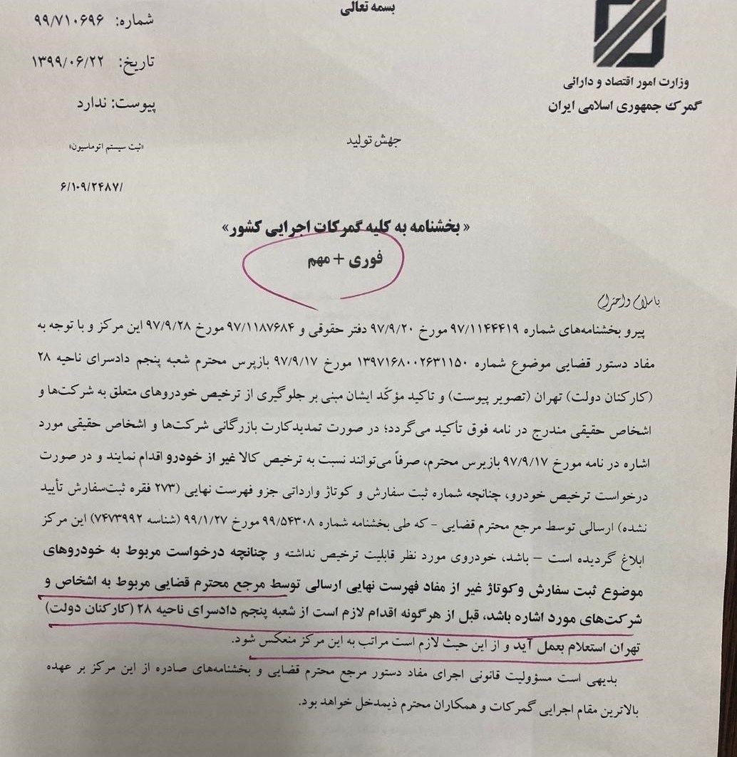 گمرک جمهوری اسلامی ایران ,