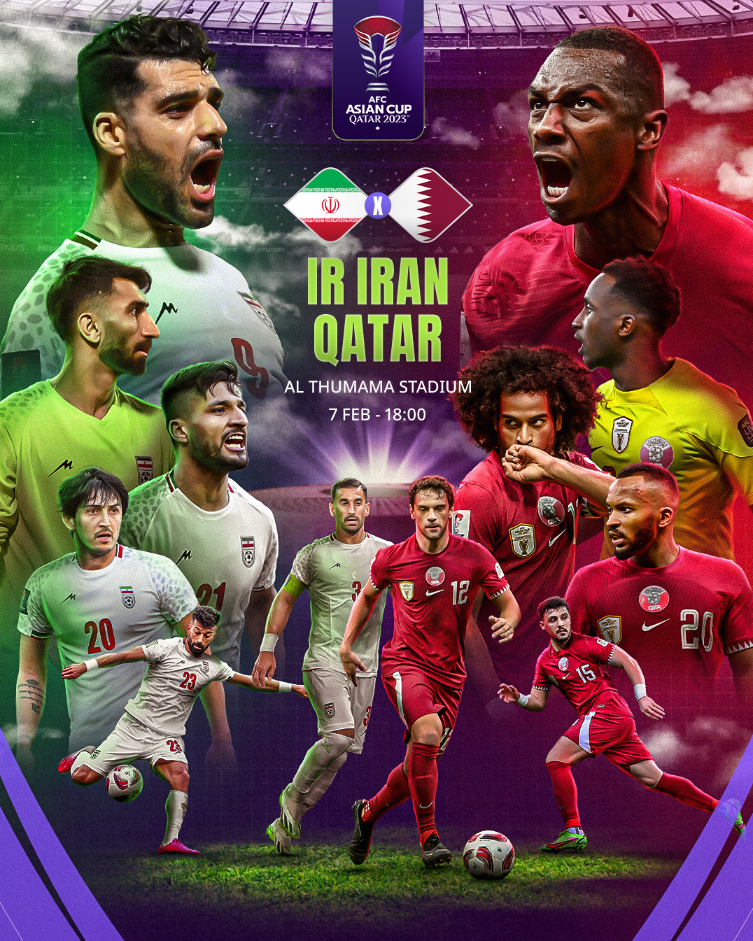 عکس‌| واکنش AFC به تقابل ایران و قطر