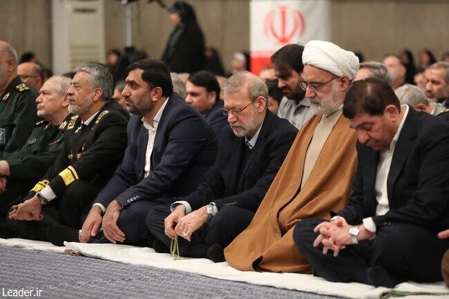 تصاویری از علی لاریجانی، ناطق نوری و اسحاق جهانگیری در دیدار با رهبر انقلاب /سیدمحمد صدر هم آمد