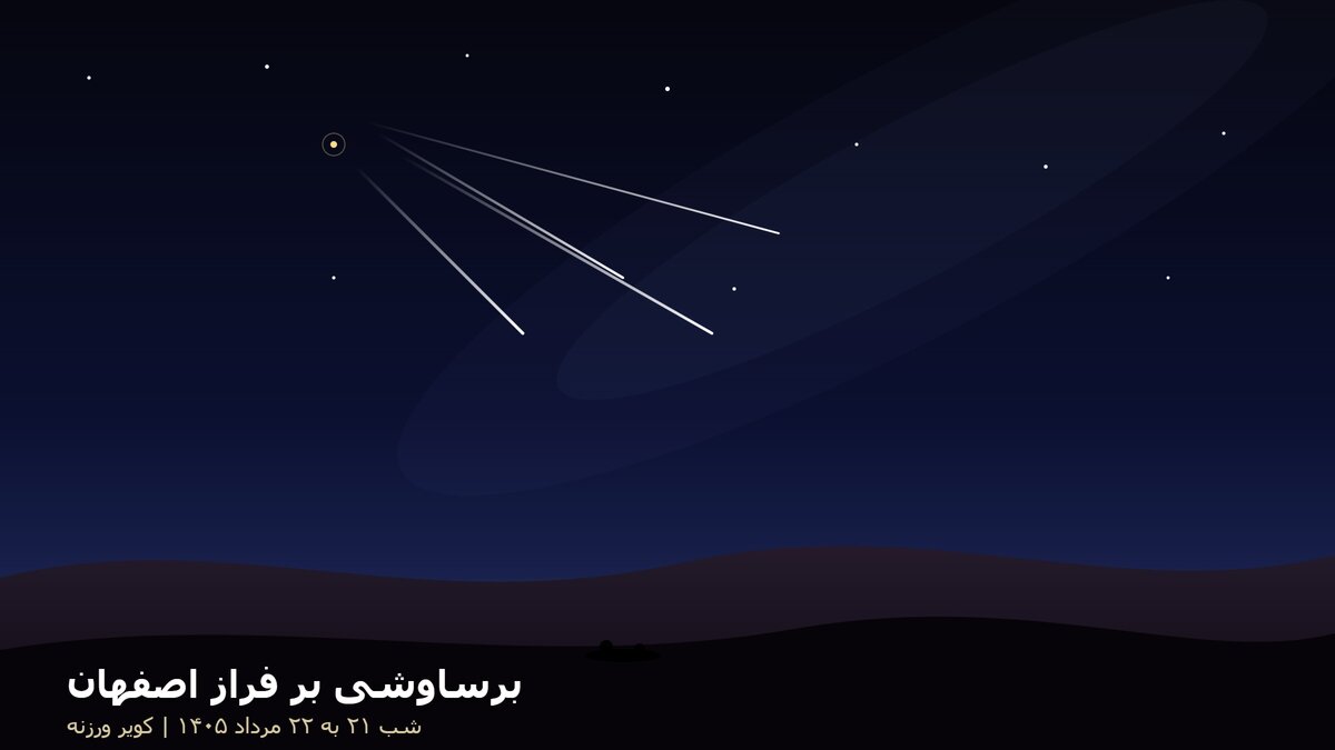 بارش شهابی برساوشی بر فراز اصفهان؛ راهنمای کامل رصد شب ۲۱ و ۲۲ مرداد از کویر ورزنه تا ارتفاعات سمیرم