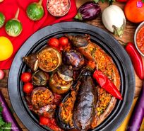 طرز تهیه دلمه بادمجان تبریزی با گوشت چرخ کرده