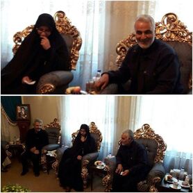 سردار قاسم سلیمانی با خانواده شهید حججی دیدار کرد