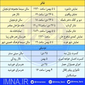 برنامه تئاتر و کنسرت در اصفهان + جدول