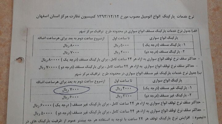 پارکینگ‌های عمومی باید دارای نرم‌افزار محاسبه کرایه باشند+جدول نرخ خدمات پارکینگ