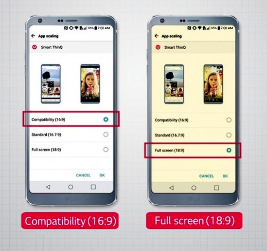 با App Scaling از نمایشگر ال‌جی G6 نهایت لذت را ببرید