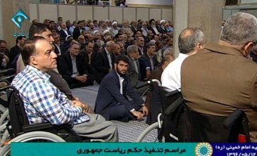 حضور مداح جنجالي در آیین تنفیذ روحانی