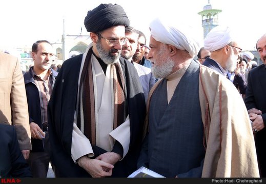 فرزند رهبر انقلاب در مراسم تشییع حجت‌الاسلام‌والمسلمین قرهی