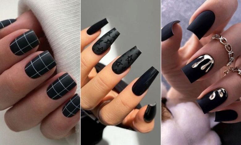 55 مدل لاک و دیزاین ناخن مشکی ویژه ماه محرم | جدیدترین طرح‌های ساده و خاص