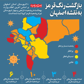 بازگشت رنگ قرمز به نقشه اصفهان