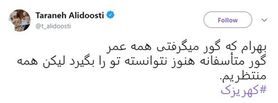 واکنش ترانه علیدوستی به گم شدن مرتضوی