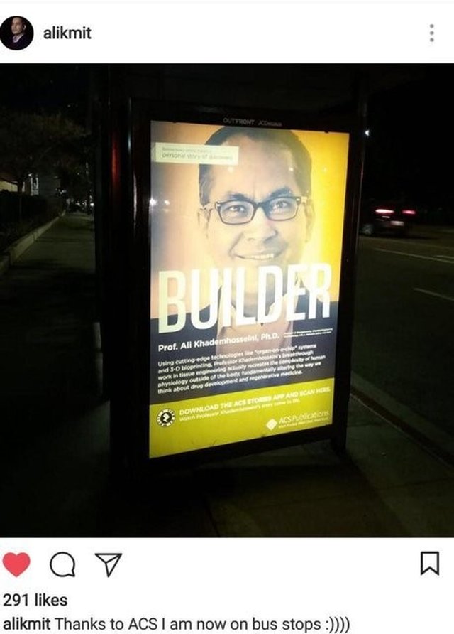 محقق ایرانی روی بیلبوردهای لس‌آنجلس