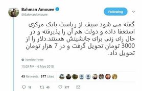 استعفای رئیس کل بانک مرکزی
