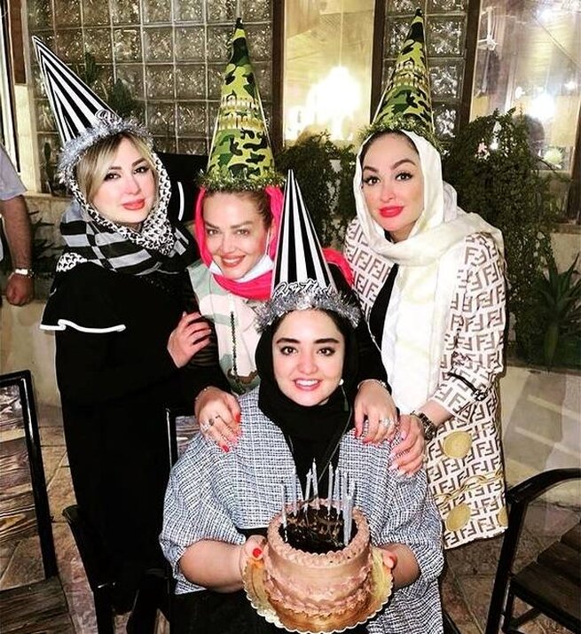 بازیگران در جشن تولد نرگس محمدی/ عکس