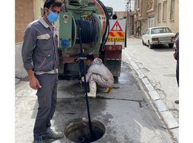 شست و شوی 6 هزار متر شبکه جمع آوری فاضلاب منطقه لنجان