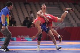 کشتی فرنگی المپیک توکیو/ برد قاطع محمدرضا گرایی مقابل کلمبیا