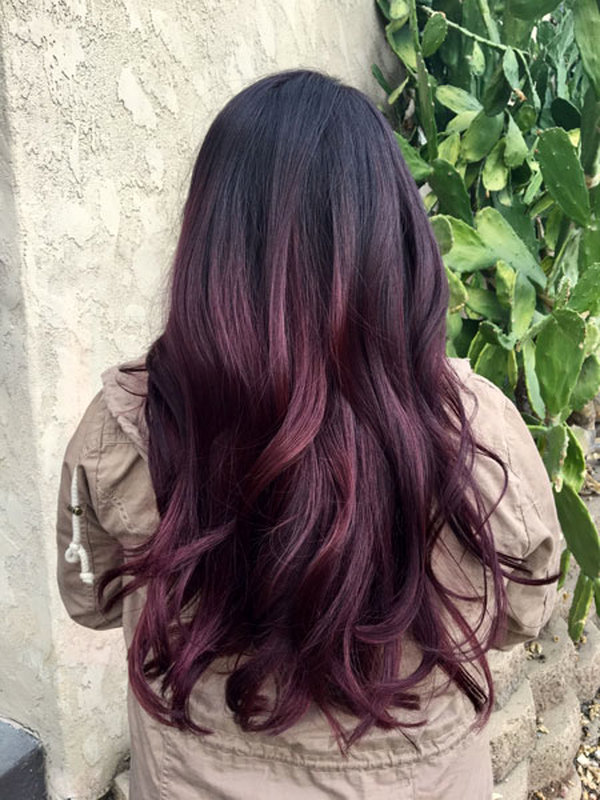 فرمول ترکیب رنگ موی بادمجانی + عکس