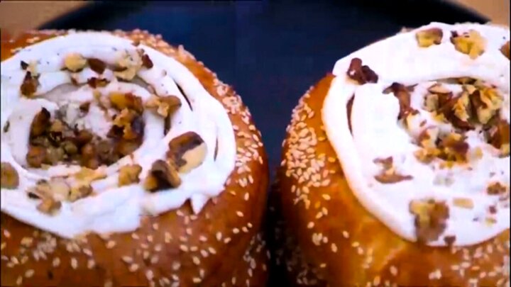 طرز تهیه نان پنیرگردویی + فیلم