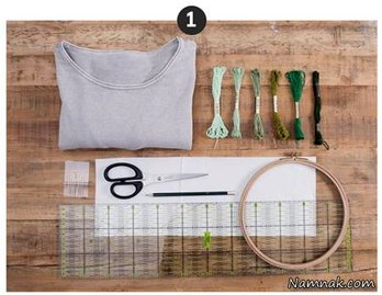 آموزش تصویری گلدوزی روی لباس بافتنی