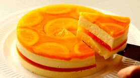 طرز تهیه چیز کیک پرتقالی بدون فر + فیلم