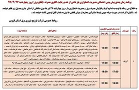 برنامه قطع برق قزوین چهارشنبه 27  تیر 97