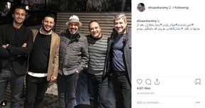 عکس یادگاری مجری معروف با بازیگران