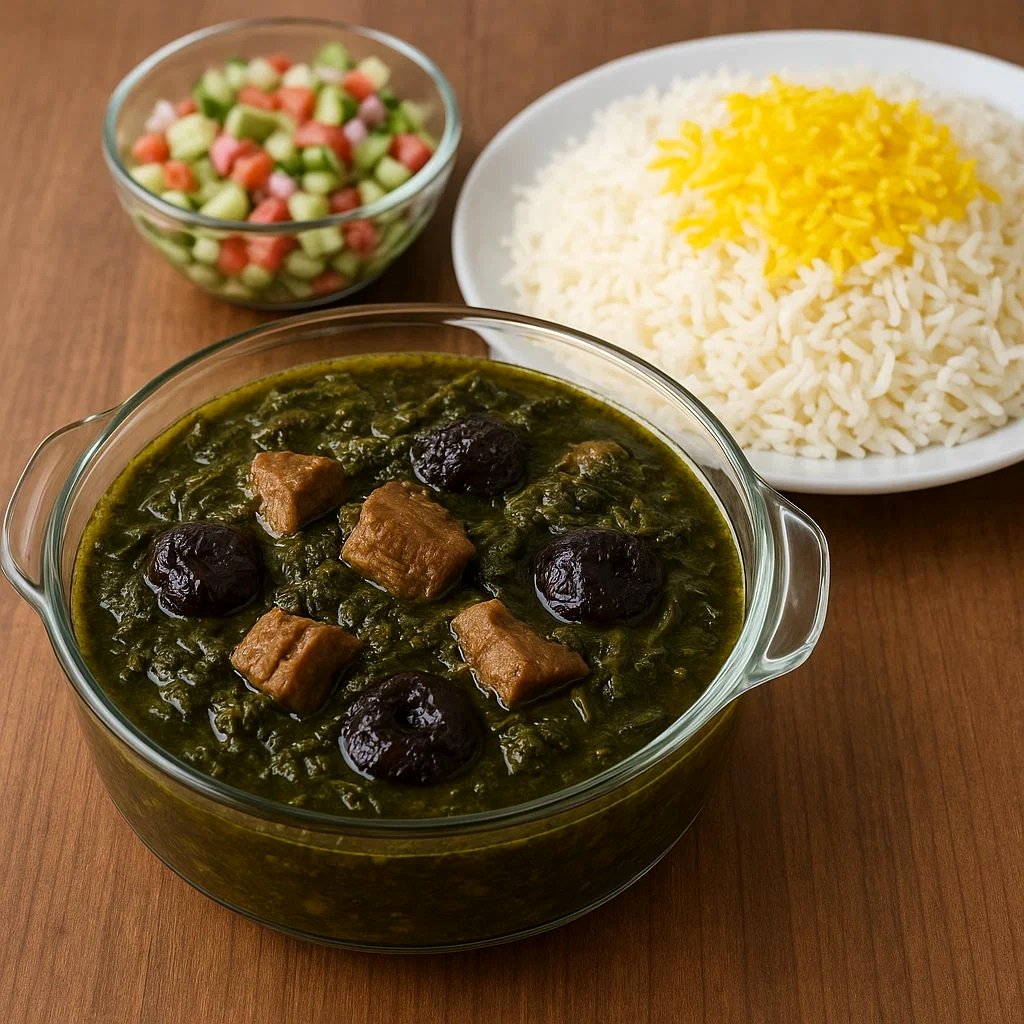 طرز تهیه خورش آلو اسفناج خوشمزه و مجلسی