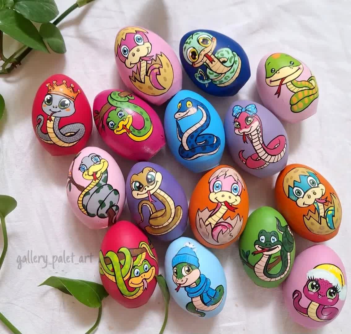 تخم مرغ هفت سین مار؛ 60 مدل تزیین تخم مرغ هفت سین 1404