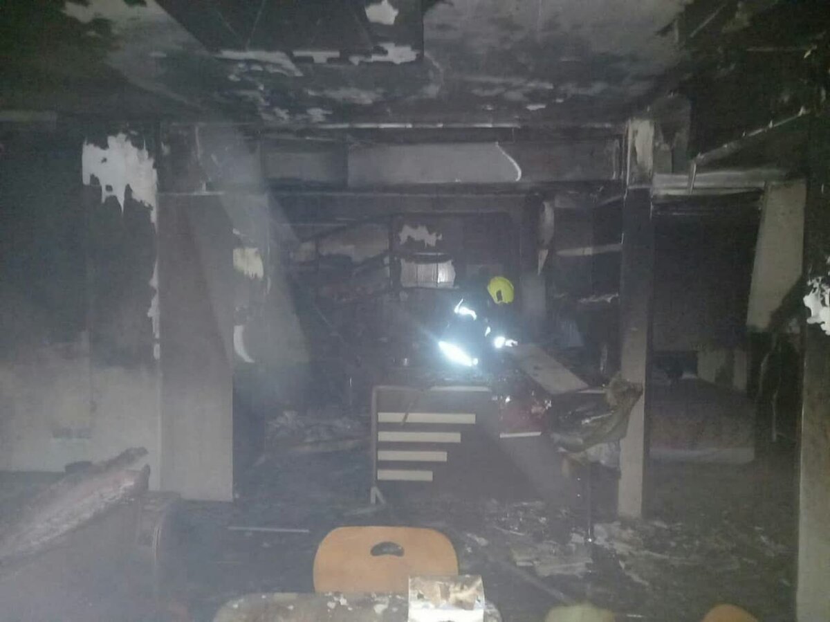 حادثه آتش سوزی در خیابان جهاد